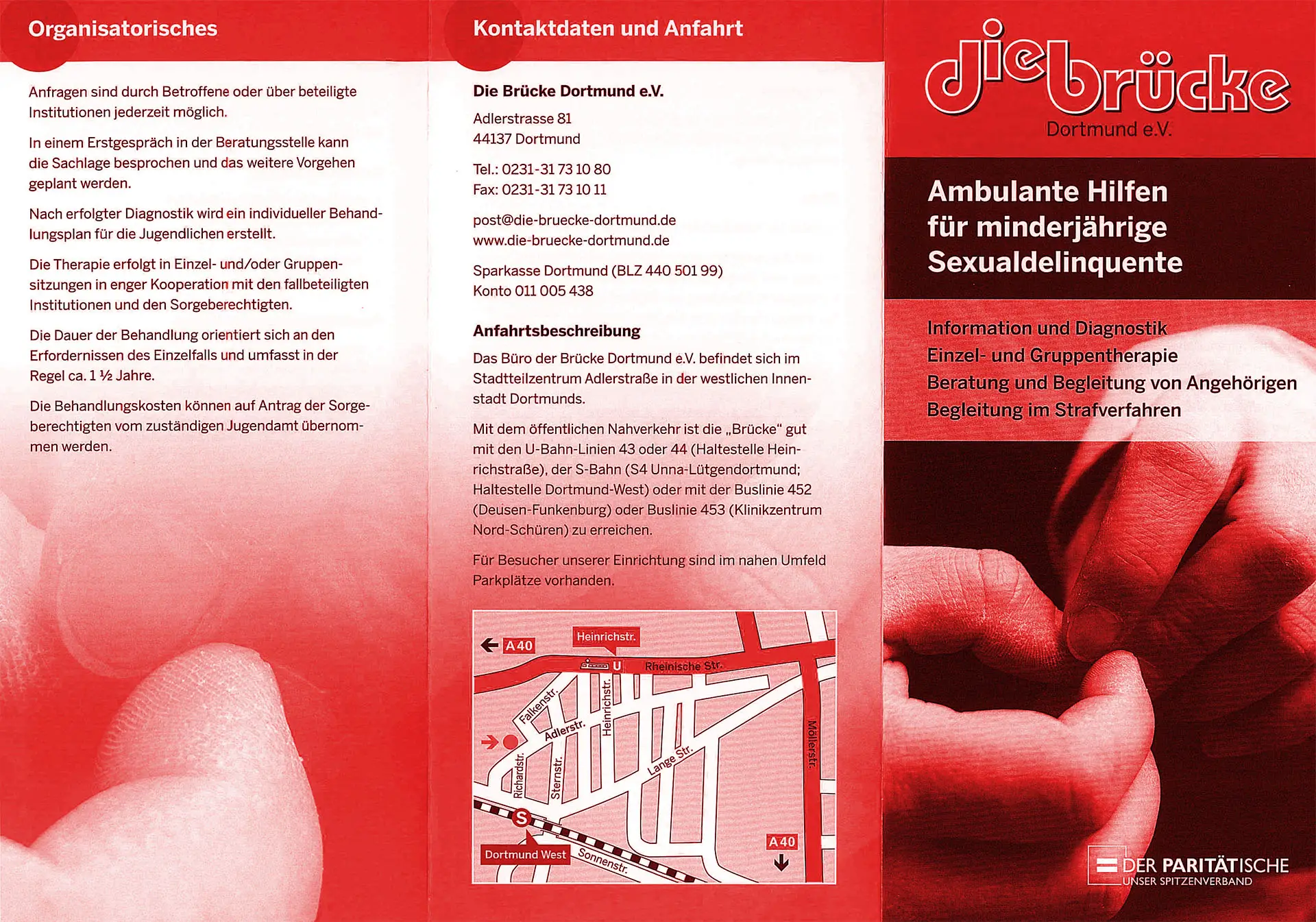 Flyer "Ambulante Hilfen für minderjährige Sexualdelinquente"